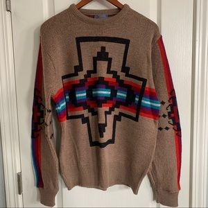 Pendleton pullover sweater in brown multi color